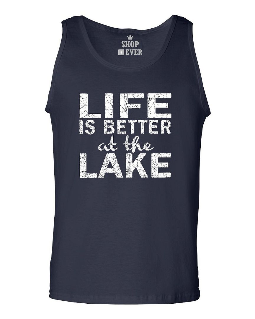 Life is Better at the Lake Men's Tank Top Camping Hiking Outdoor Tank